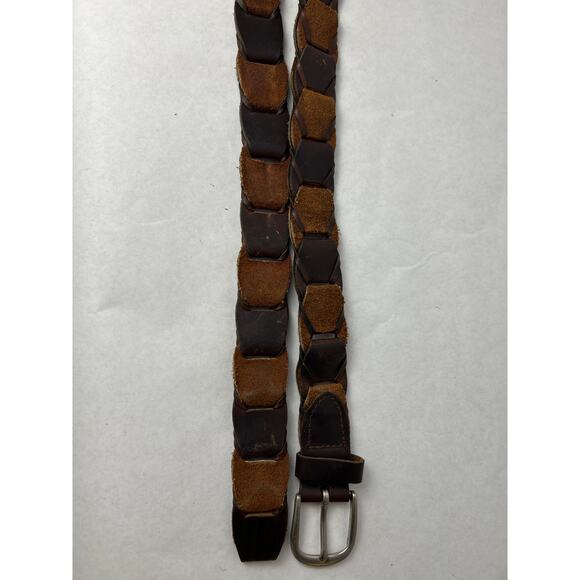Vintage Belt Tan Brown Woven Leather 46 inches - Picture 4 of 7